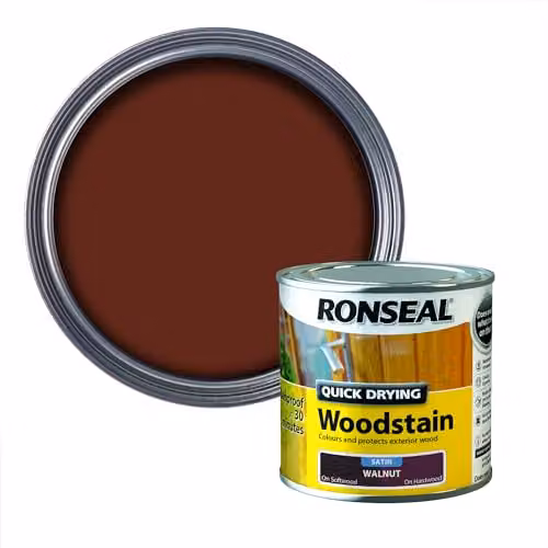 Ronseal Quick Dry Satin Woodstain, Walnut, 250ml