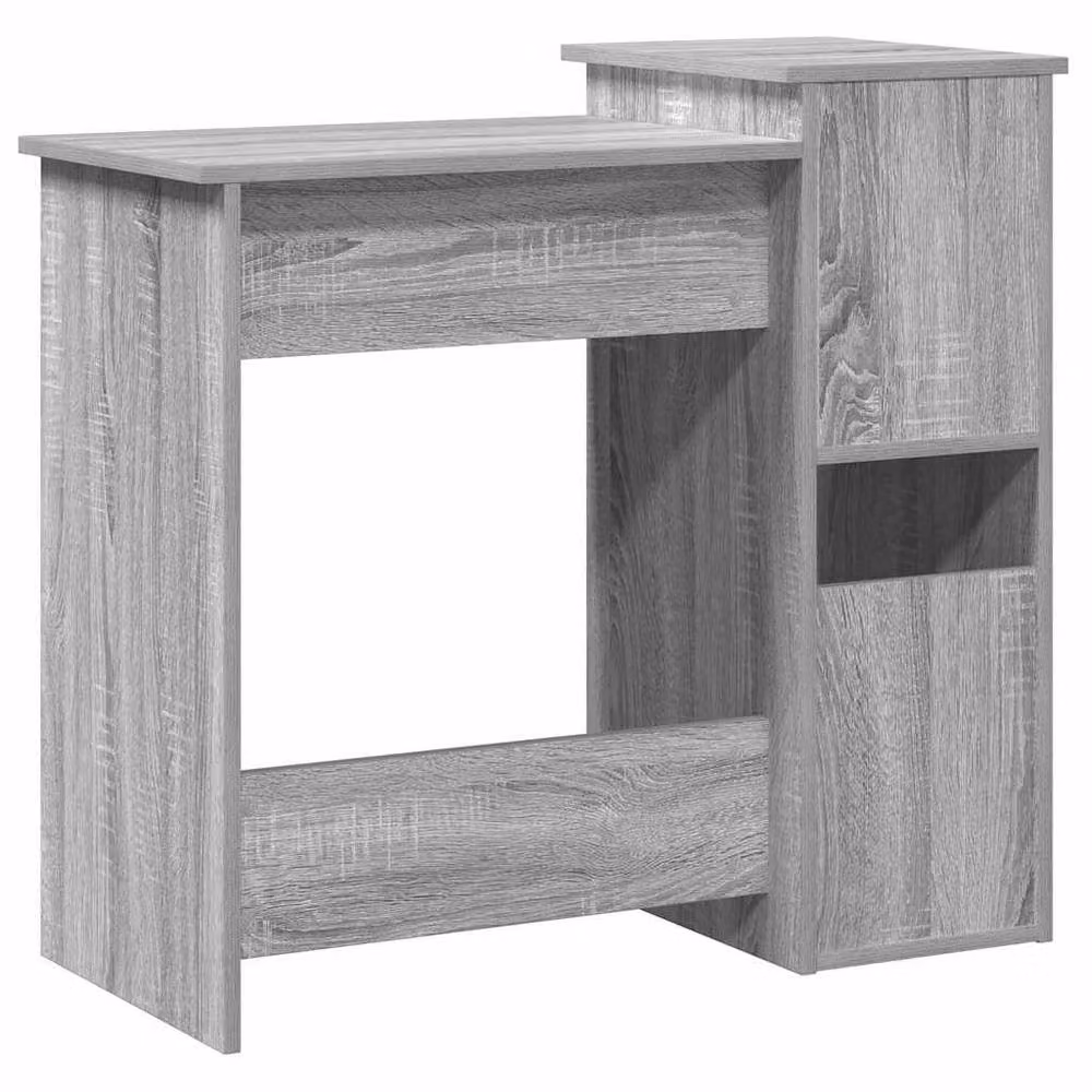 Berkfield Home Computer Desk with Shelves in Grey Sonoma, W/D/H: 84 x 40 x 78 cm – 5