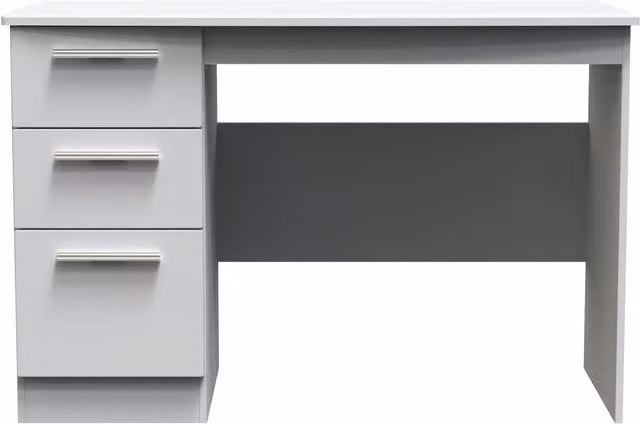 2 U Windsor 3 Drawer Desk in Mid Grey, Ready Assembled