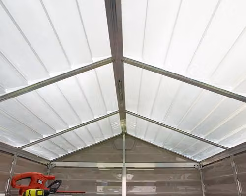 Palram Canopia Skylight Shed in Beige with Polycarbonate Windows and Aluminium Frame, W: 185.4 cm, D: 378.6 cm, H: 217 cm – 3