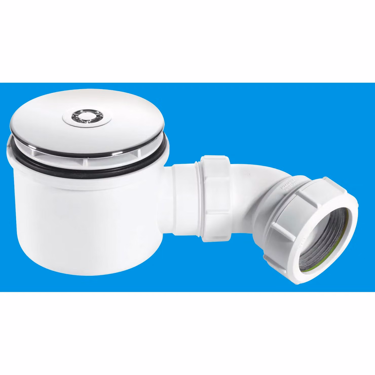 McAlpine Round Plastic Water Seal Shower Trap with 1.5 inch Bend in White and Silver – 2