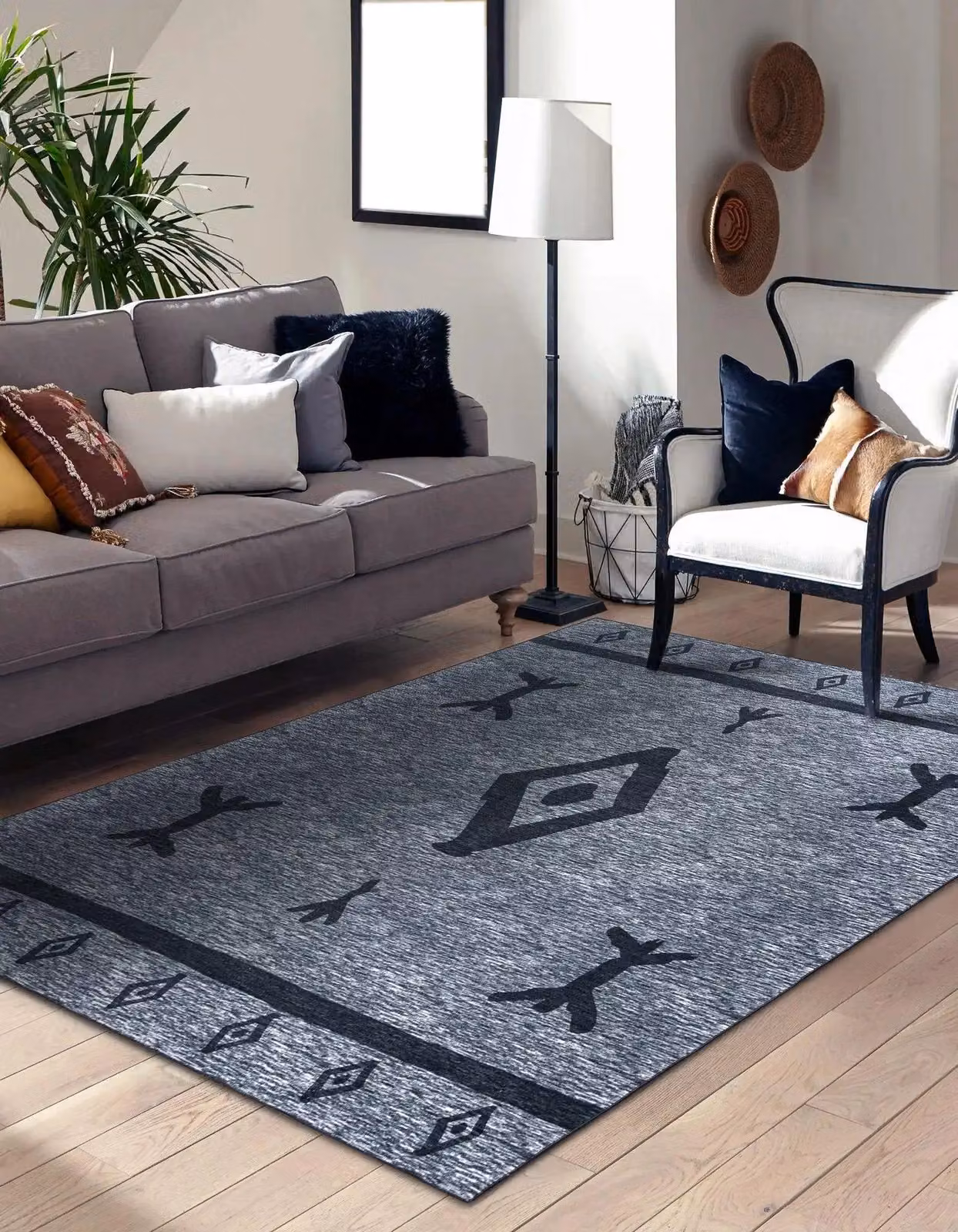 RugsX Antika Grey Washable Rectangular Rug, W: 160 cm, L: 220 cm – 3