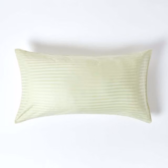 Homescapes 330 Thread Count Egyptian Cotton Percale Pillowcase, Green