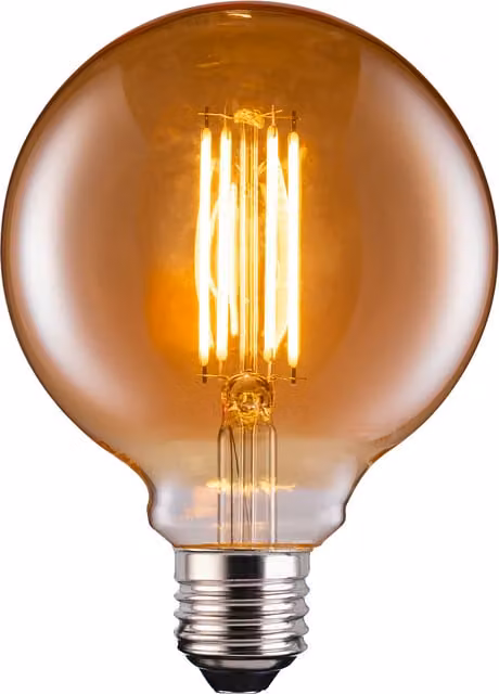 TCP Decorative Filament Traditional LED E27 Bulb, 685L, Warm White, Amber