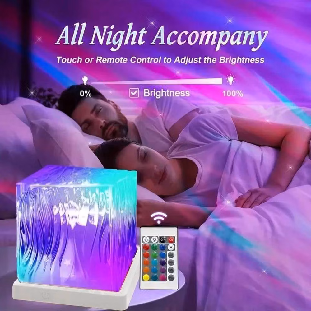 NESTLUNE 2-Piece Cube Northern Lights Aurora Projector with 16 Multicolour Options – 2