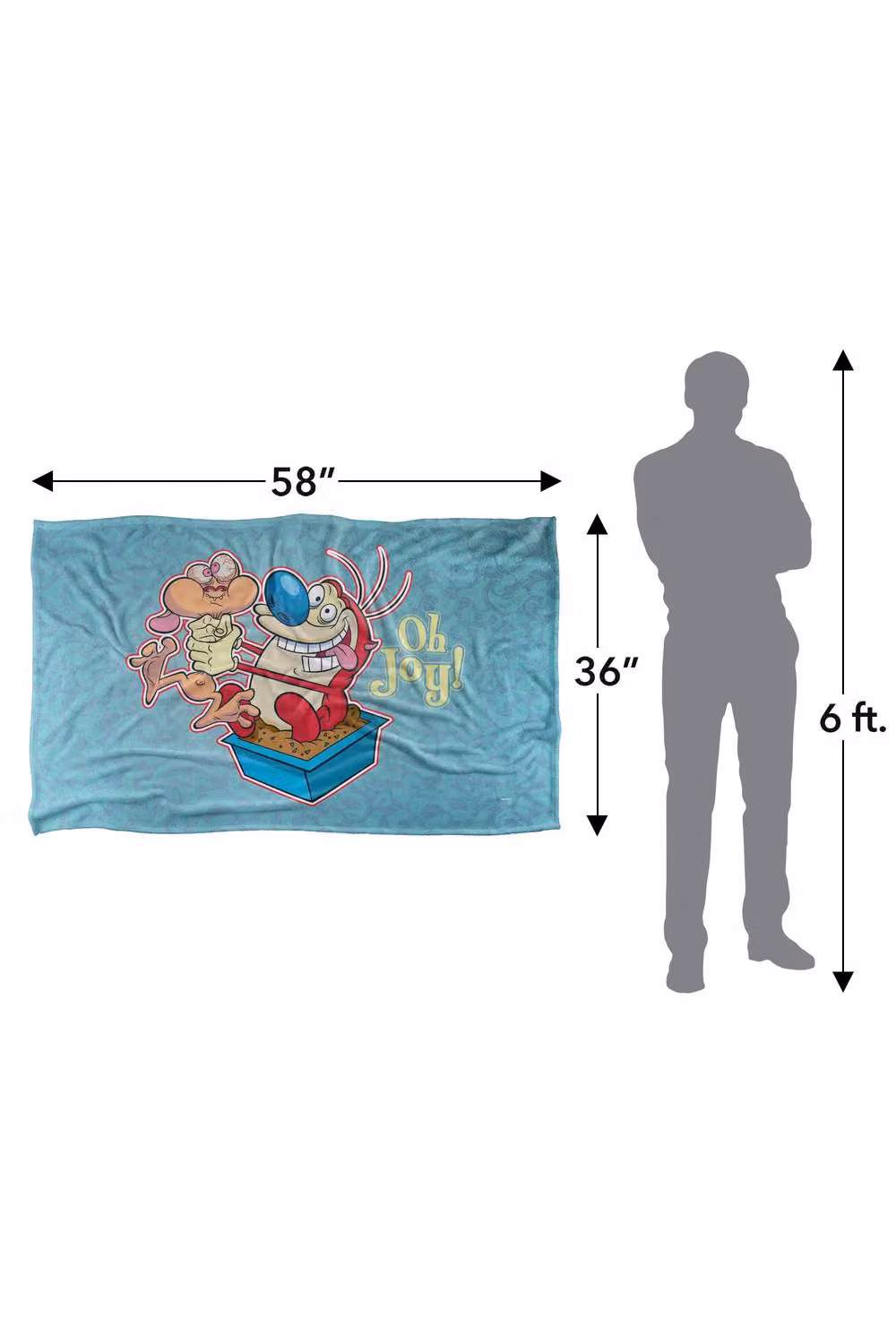 Ren and Stimpy Nickelodeon Silky Touch Super Soft Fleece Throw Blanket, Multicolour, W: 91 cm, D: 147 cm – 3