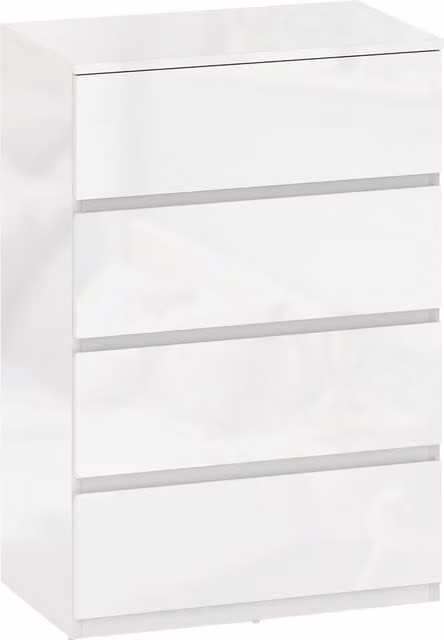 HOMCOM High Gloss 4-Drawer Chest of Drawers in White – 1