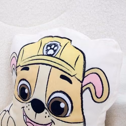 Character World Paw Patrol Official Shaped Chase and Rubble Dog Cushion, Multicolour Reversible Sketchy Design Pillow – 5