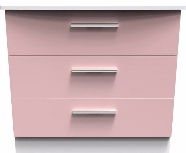 Ready Assembled 2 U Harrow 3 Drawer Chest in Dusty Pink – 1