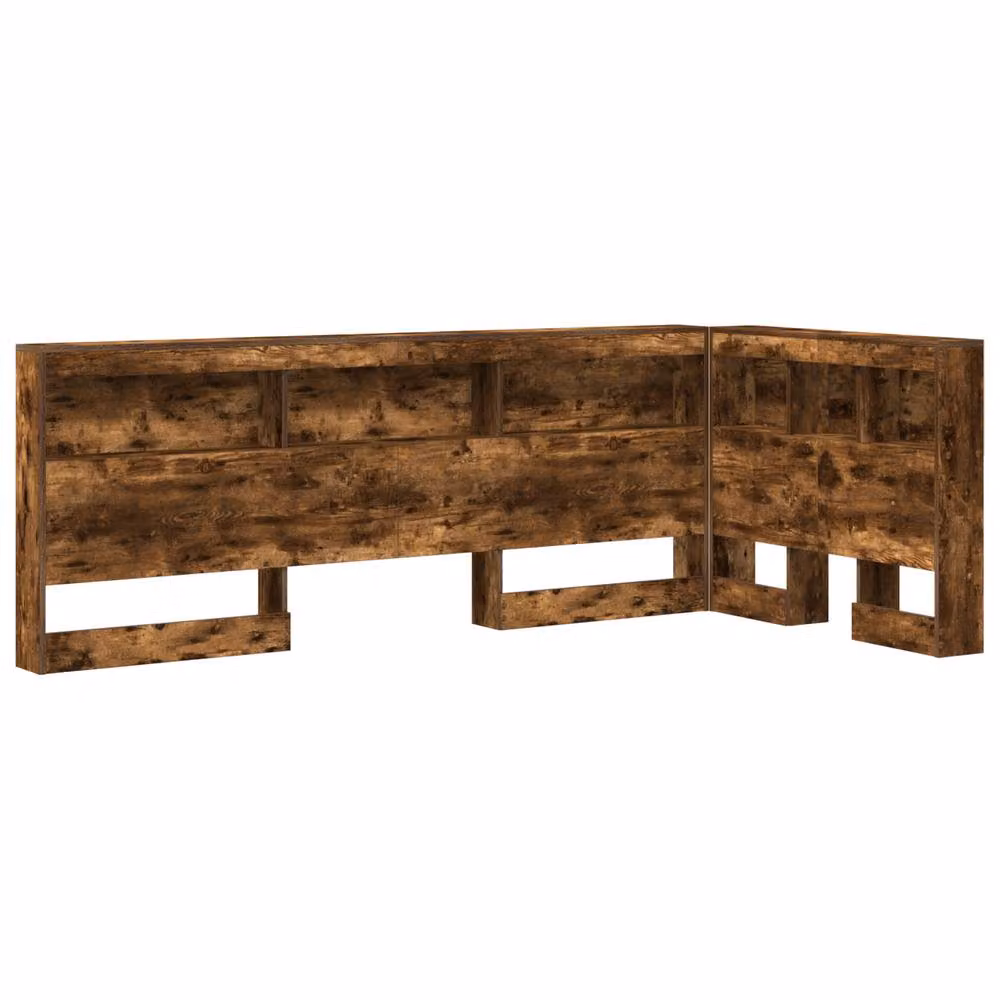 Berkfield Home Storage Headboard with Integrated Shelf in Smoked Oak Brown, Width: 100 cm – 2