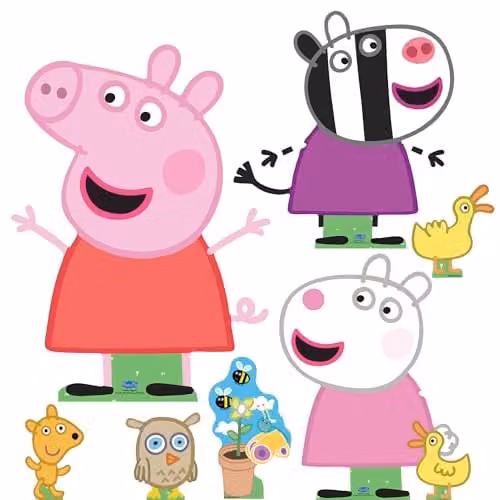 Star Cutouts Peppa Pig Friends Multi Pack Cardboard Cutouts, Multicolour, Height: 62 cm
