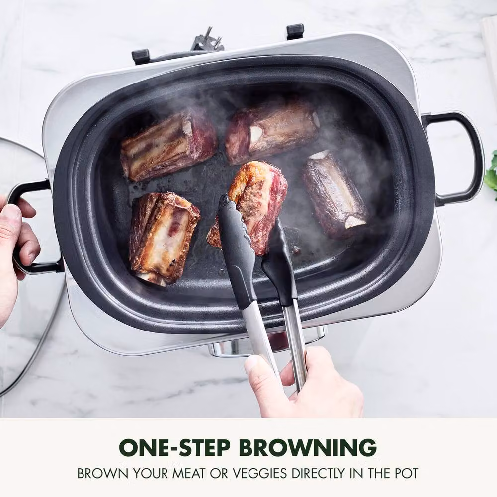 GreenPan Elite 8-in-1 6L Slowcooker with PFAS-Free Ceramic Non-stick Coating in White – 5