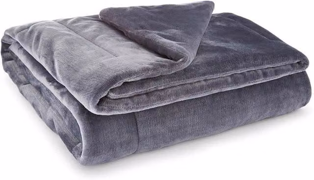 Martex Plush Lux Quilted Blanket in Charcoal Grey, W/D/H: 150 x 200 cm – 1