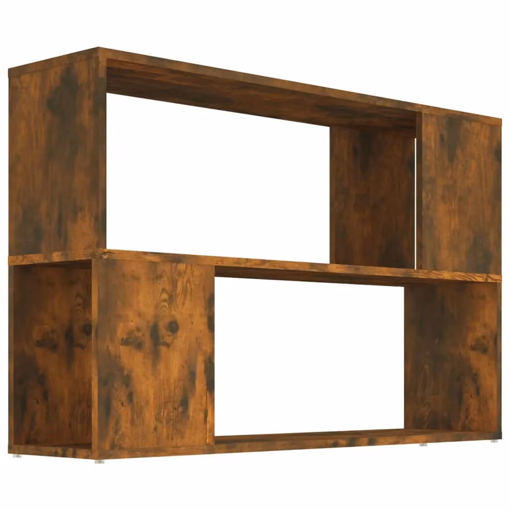 Berkfield Home Smoked Oak Book Cabinet in Brown, W/D/H: 100 x 24 x 63 cm – 2