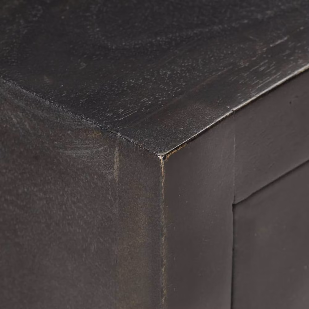 Berkfield Home Beautiful Bedside Cabinet in Black and Gold, Solid Mango Wood, W/D/H: 40 x 30 x 50 cm – 3