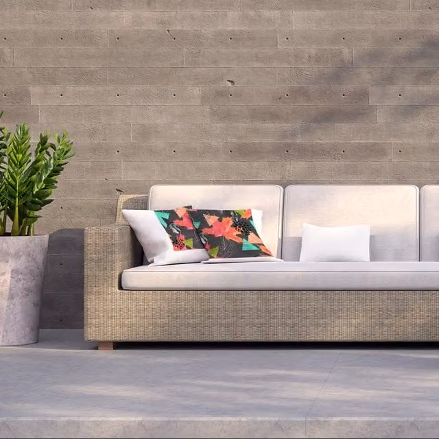Andrew Lee Abstract Autumn Geometric Leaf Outdoor Cushion, Red and Multicolour, W/D/H: 60 x 60 x 60 cm