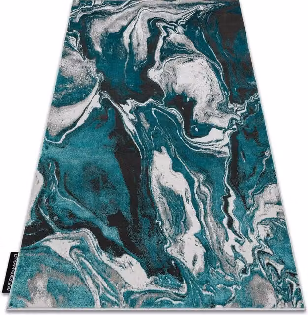 RugsX De Luxe Abstract Green and Multicolour Rectangular Rug, W: 140 cm, D: 190 cm