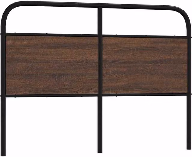 Berkfield Home Classic Headboard in Brown Oak with Steel and Engineered Wood, Width: 120 cm