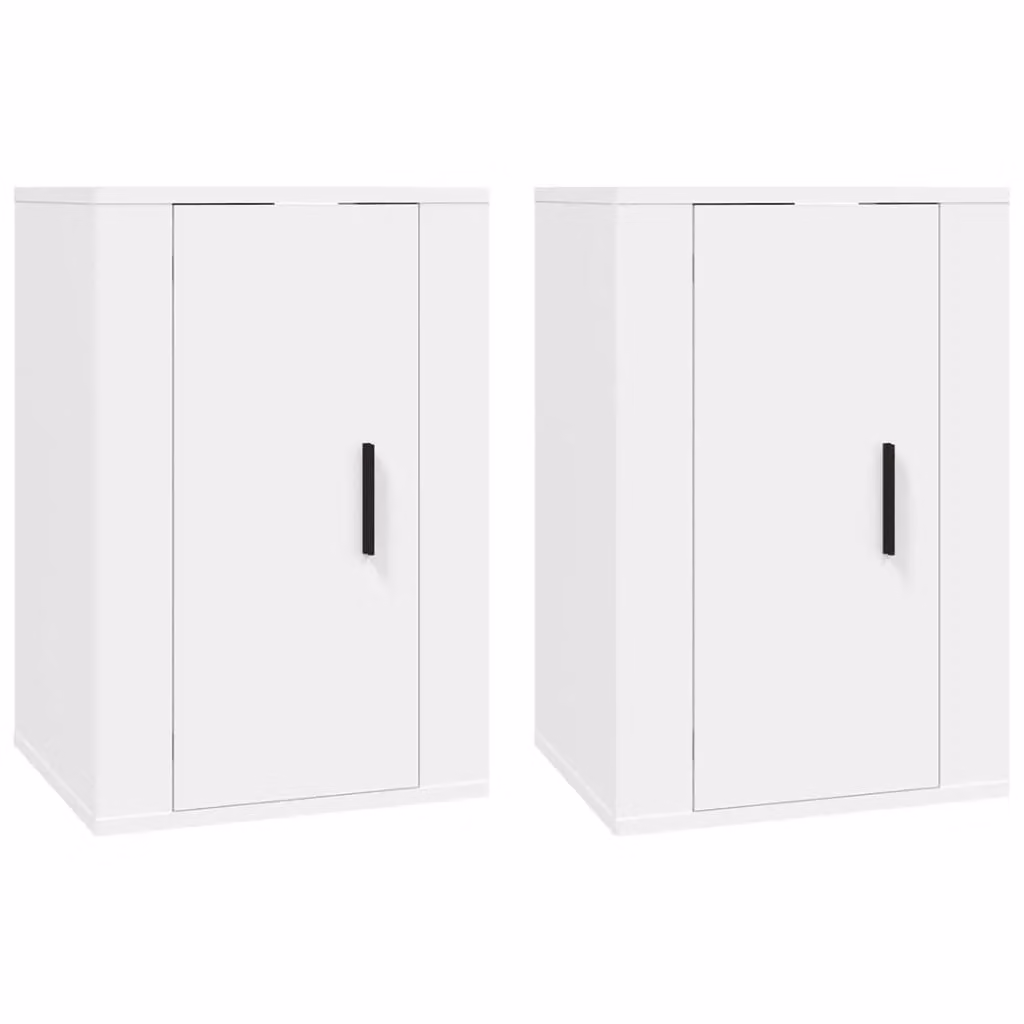 Berkfield Home Wall Mounted TV Cabinets, 2 Pack, White, W/D/H: 40 x 34.5 x 60 cm – 2