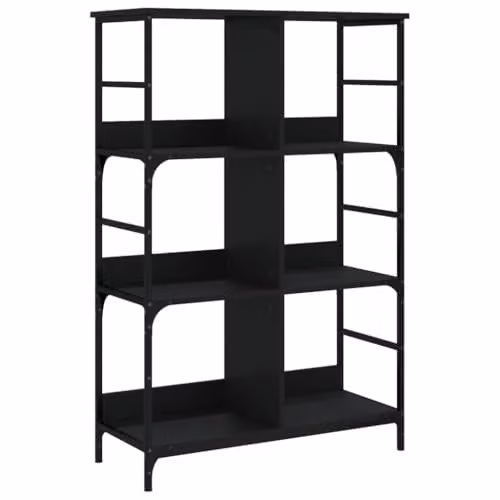 vidaXL Industrial Bookshelf in Black, W/D/H: 78.5 x 33.0 x 117.5 cm