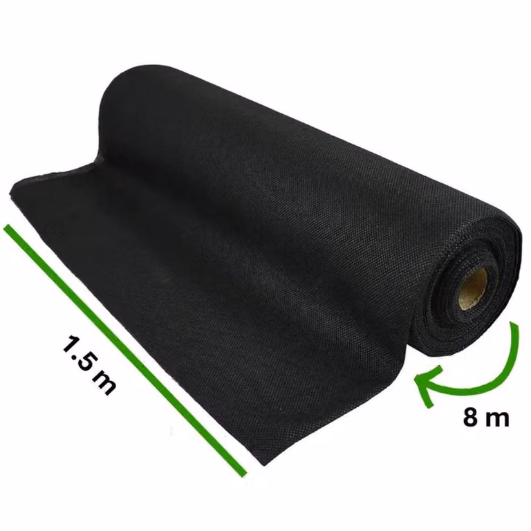 FLAVORA Heavy Duty Weed Control Fabric Ground Cover, Black, 5 Rolls, 1.25kg