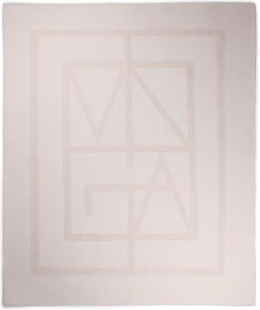 Vinga Monogram Blanket in White, W/D: 170 x 130 cm