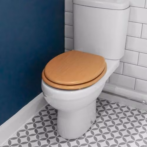 Harbour Housewares Soft Close Oval MDF Wooden Toilet Seat in Orange – 5