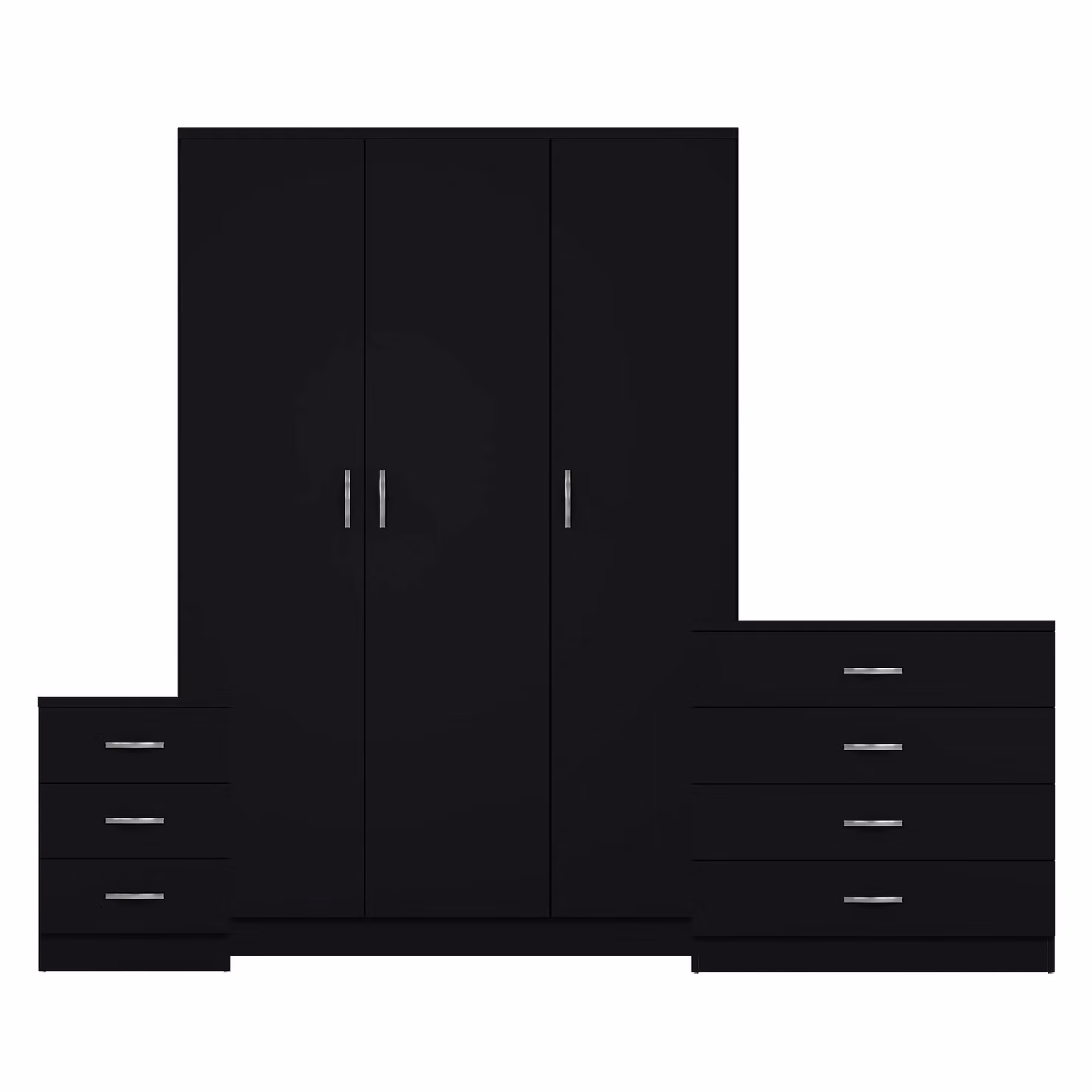 Vida Designs Modern Matt Black Bedroom Set – 2