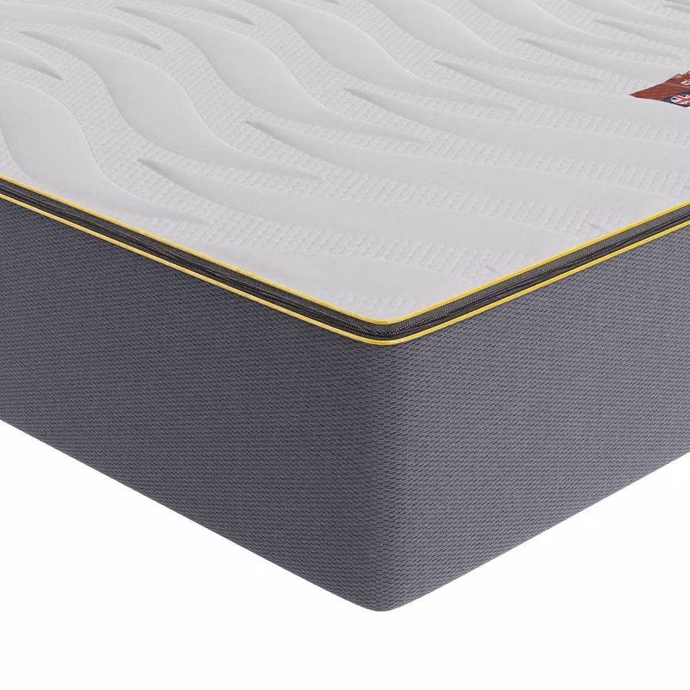 Rest Relax Gel Memory Foam Mattress, King Size, White, Medium-Firm Support with Temperature Regulation and Removable Cover, H 25 cm, W 180 cm, D 200 cm – 3