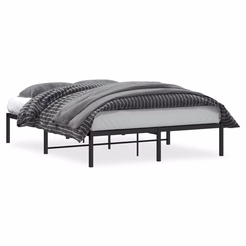 Berkfield Home Metal Bed Frame in Black, W/D/H: 140 x 190 cm – 2