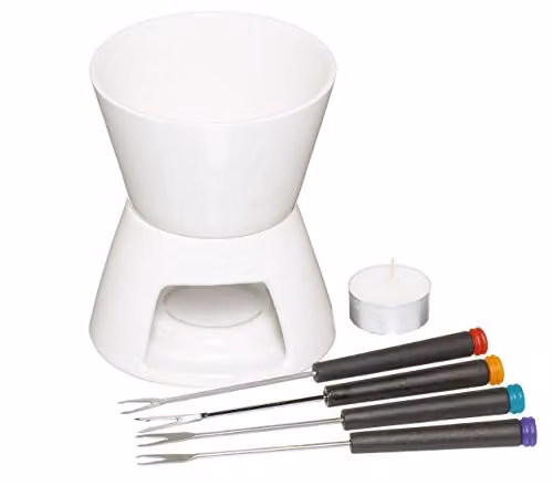 KitchenCraft Chocolate Fondue Set in White – 1