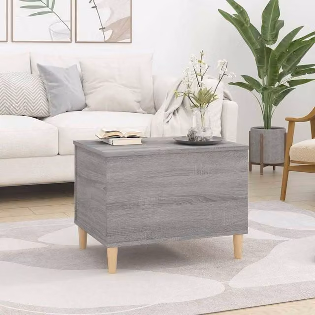 Berkfield Home Grey Sonoma Decorative Coffee Table with Lift Mechanism, W: 60 cm, D: 44.5 cm, H: 45 cm