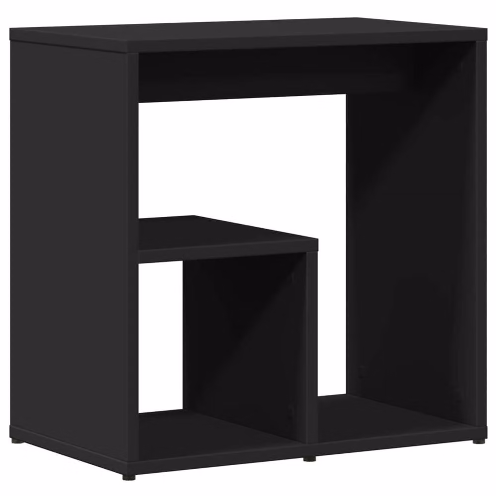 Berkfield Home Set of 2 Black Square Side Tables in Engineered Wood W/D/H: 50 x 30 x 50 cm – 5