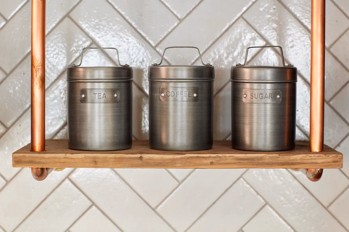 KitchenCraft Vintage-Style Metal Tea Caddy, Grey, 1 l – 6