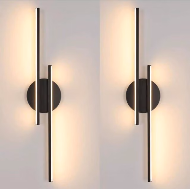 Bath Plus TB+ Modern Black Aluminium LED Up and Down Wall Light with Warm White Glow