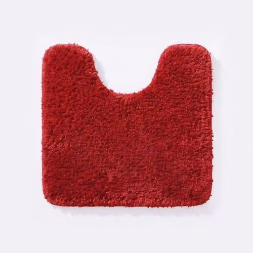 Allure Bath Fashions Non-Slip Microfibre Pedestal Toilet Mat, Quick Drying, Red, W/D/H: 50 x 50 x 2 cm