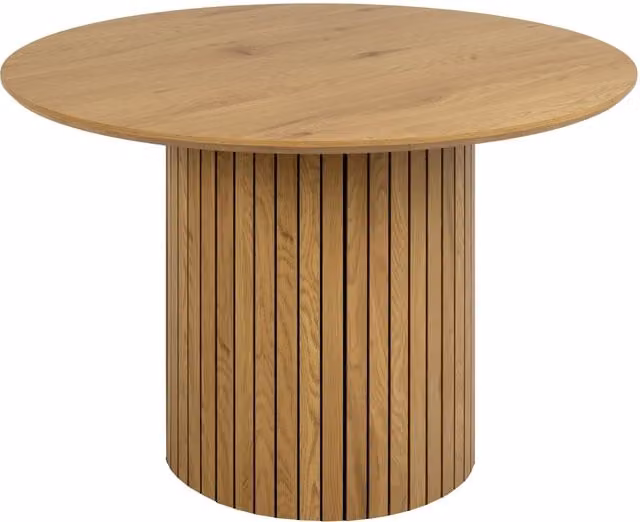 Furniture To Go Yale Round Rustic Oak Dining Table in Brown