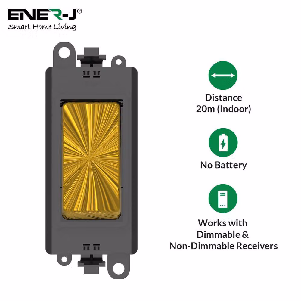 ENER-J Pro Series Wireless Kinetic Grid Switch in Antique Brass Gold – 2