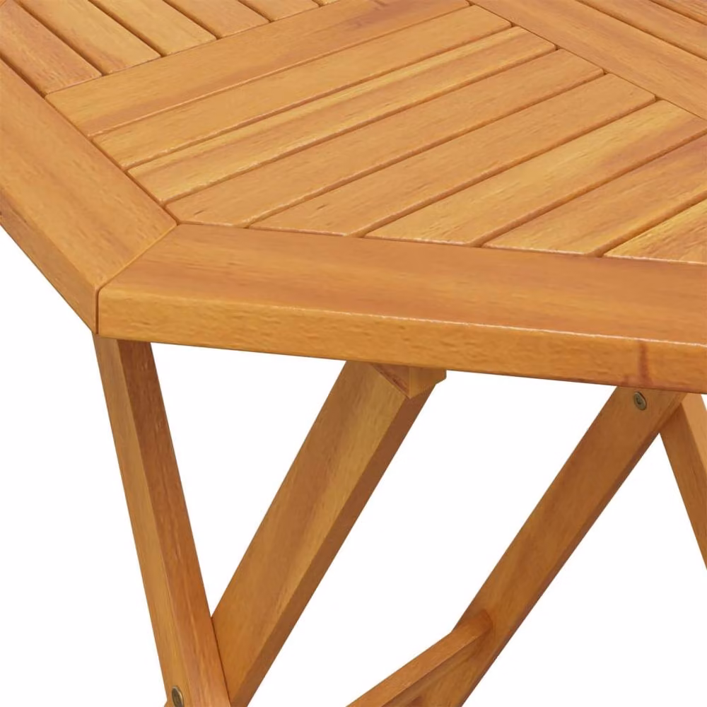 Berkfield Home 3 Piece Folding Bistro Set in Brown Oiled Solid Acacia Wood – 3
