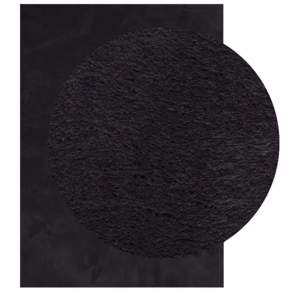 Berkfield Home HUARTE Black Short Pile Washable Polyester Rug W: 240 cm, D: 340 cm – 2