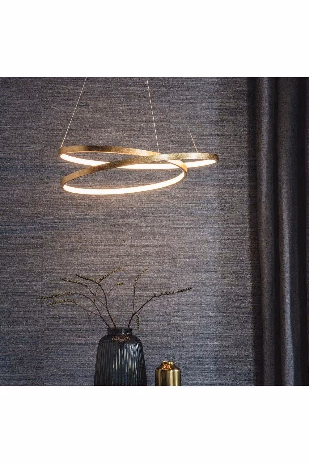 Netlighting Scribble LED 1 Light Pendant in Gold/Brass with Frosted Acrylic – 2