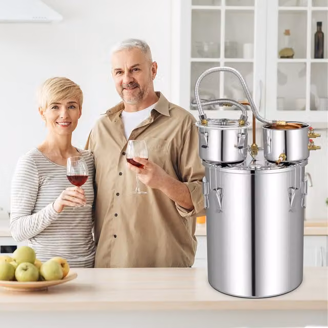 COSTWAY Stainless Steel Water and Alcohol Distiller in Silver