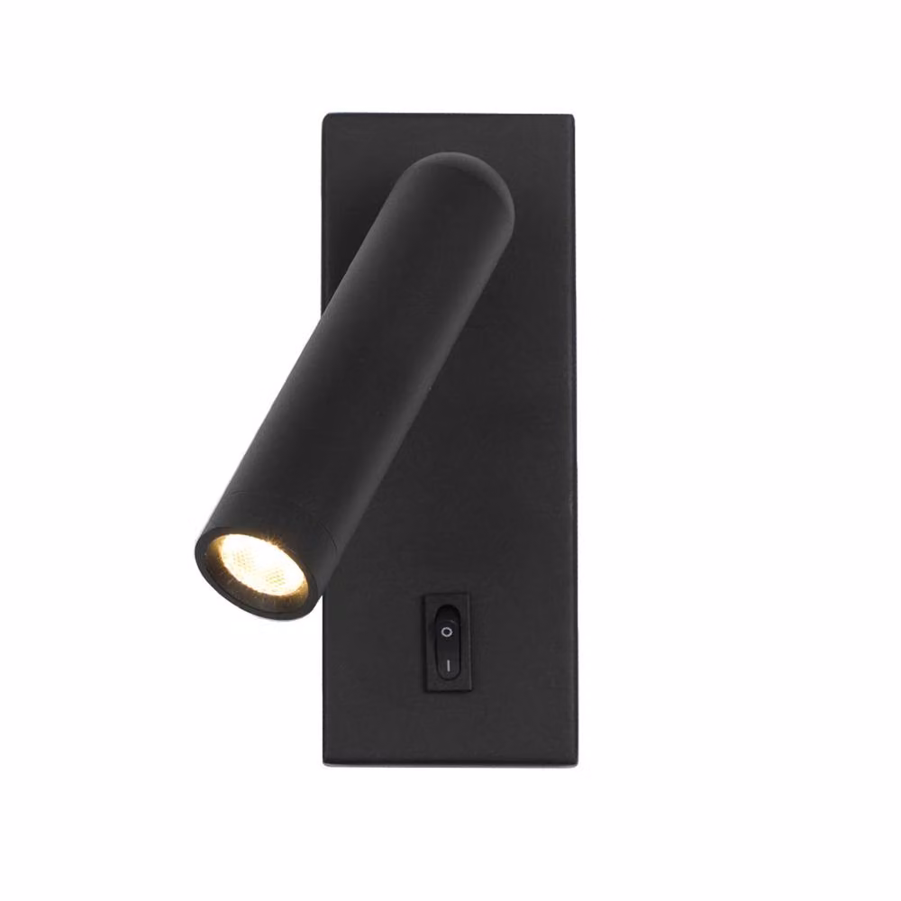 Netlighting Nova LED Reading Wall Light in Black with 3000K Warm White Light – 2