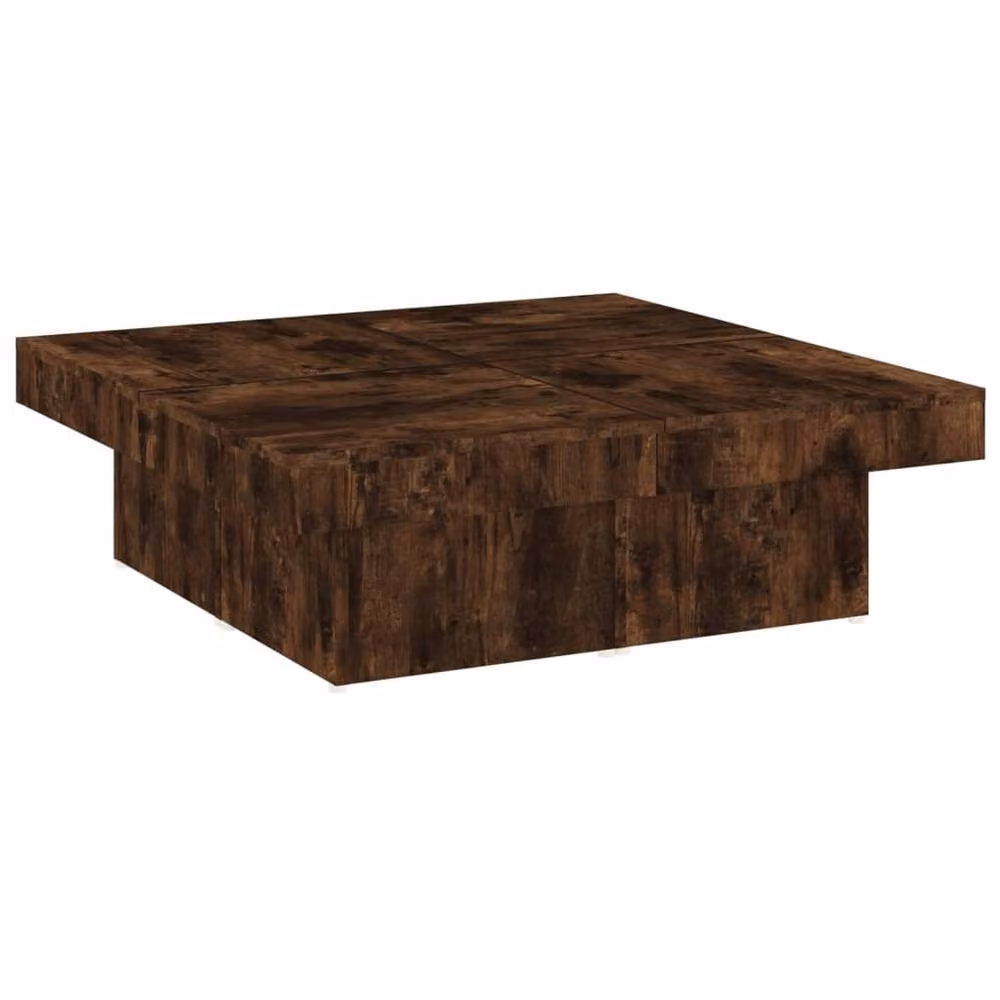 Berkfield Home Classic Square Coffee Table in Smoked Oak Brown, W/D/H: 90 x 90 x 28 cm – 2