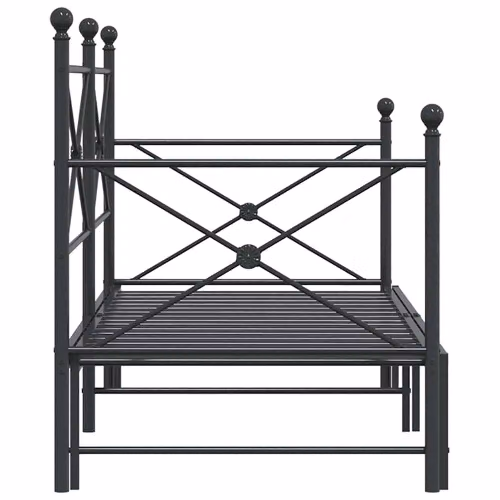 Berkfield Home Durable Metal Daybed with Trundle in Black, W/D/H: 208 x 90 x 107 cm – 3