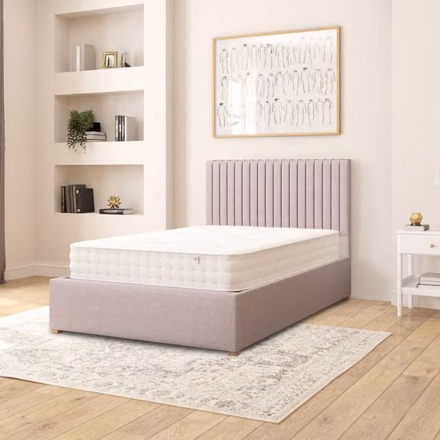 Aspire Grant Fabric Ottoman Storage Bed in Grey, W/D/H: 120 x 200 cm