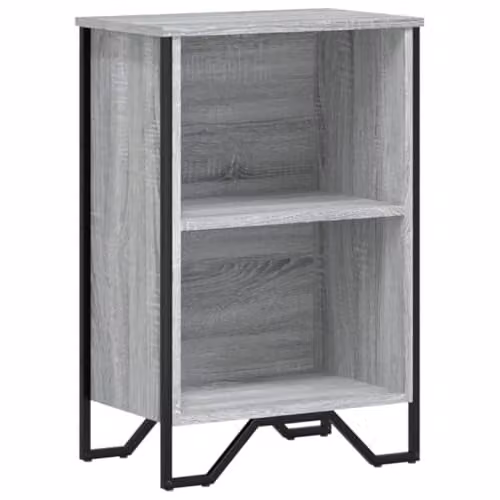 vidaXL Modern Grey Bookcase with Back Panel, W/D/H: 50 x 31 x 74.5 cm