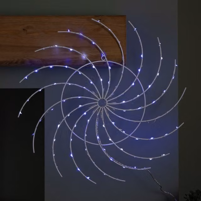 Samuel Alexander 50cm Light Up Christmas Catherine Wheel with 96 Blue and White LEDs