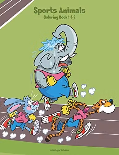 Sports Animals Coloring Book 1 & 2 by Createspace, Multicolour