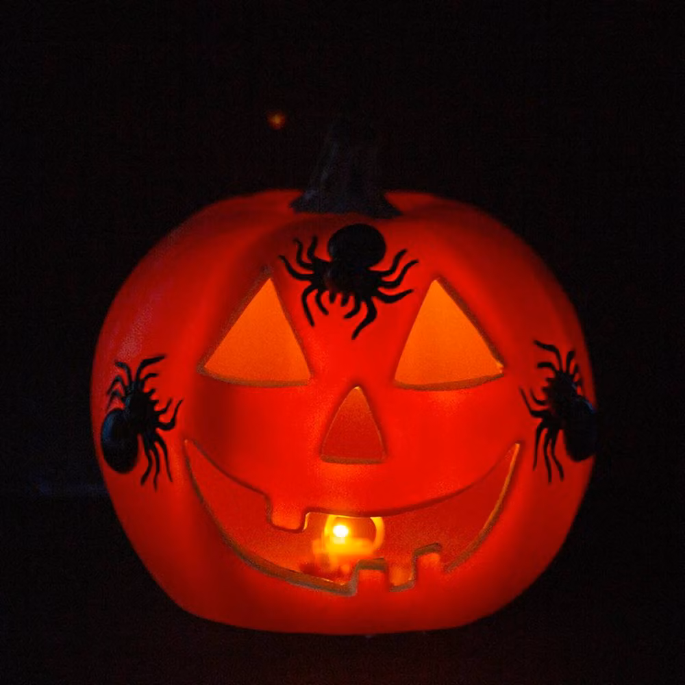 VFM e-Store Halloween Light Up Spider Pumpkin Tabletop Party Accessory, Orange – 3